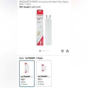 FRIGIDAIRE ULTRAWF Pure Source Ultra Water Filter, Original, White, 1 Count